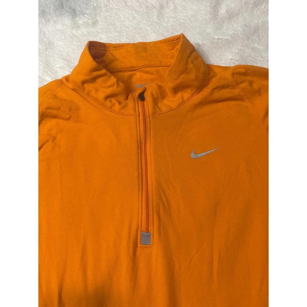 Nike Dri-FIT Quarter Zip Pullover Women Small Orange Excellent Long Sleeve Top